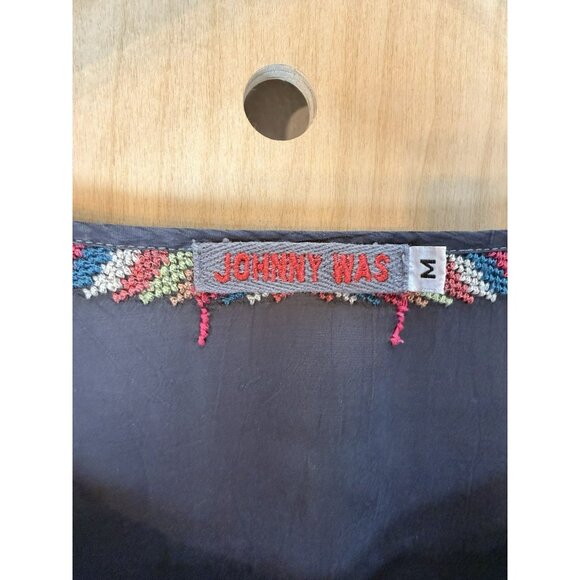 Johnny Was Moni Cupro Blouse Multi Color With Intricate Embroidery Boho Size Med - Picture 5 of 14